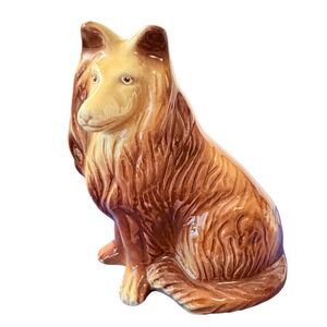 Collie Dog Figurine Brown Tan Brazil 671677 Handcrafted Collectibles #2524